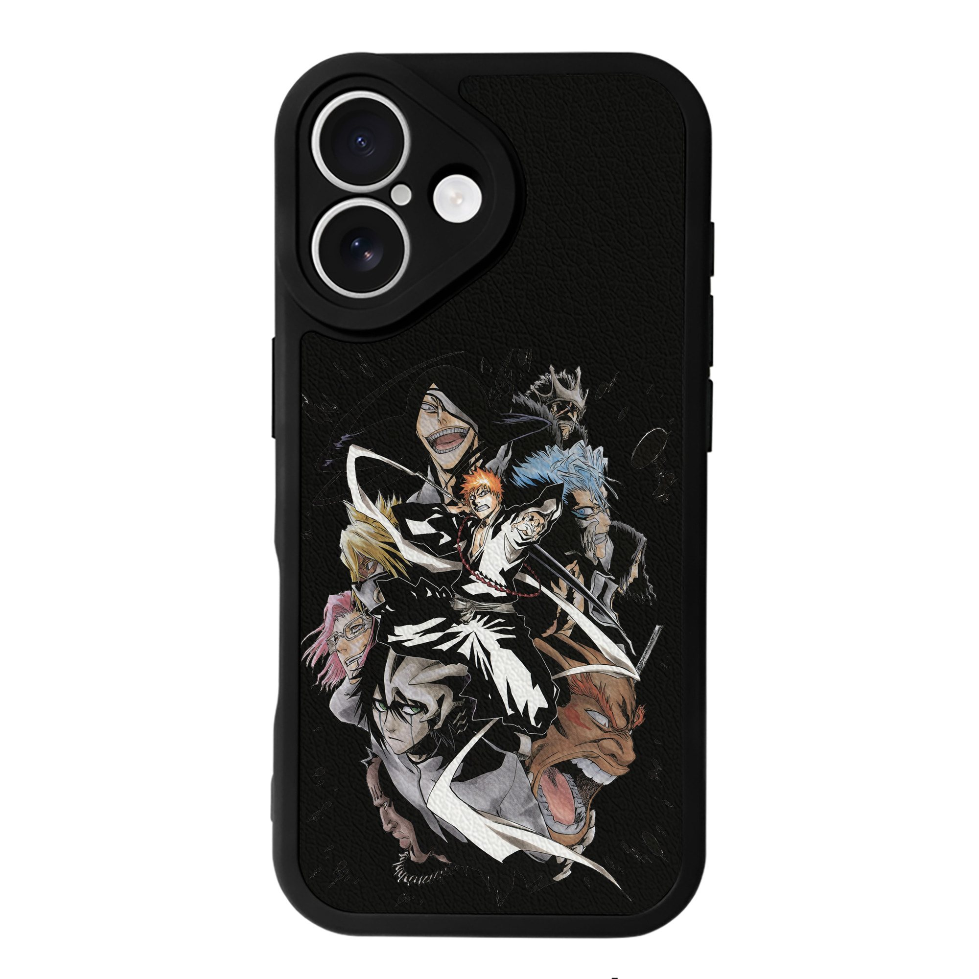 （画像用） ブリーチ 黒崎一護（くろさき いちご）BLEACH Kurosaki Ichigo 【iPhone 16シリーズ対応】シリコンスマホケース（レザー調） 材質：シリコン